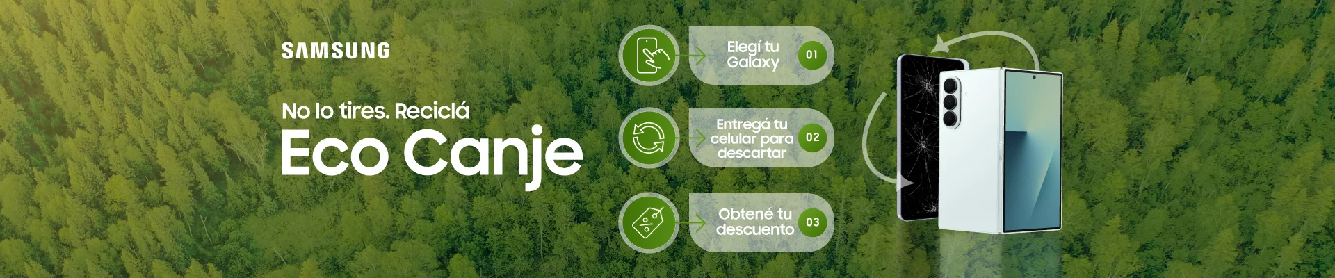 Banner ilustrativo sobre Eco canje - Samsung