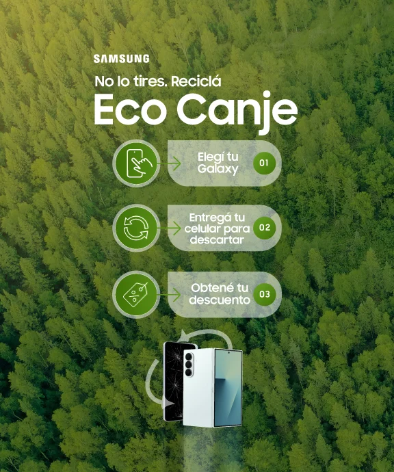 Banner ilustrativo sobre Eco canje - Samsung