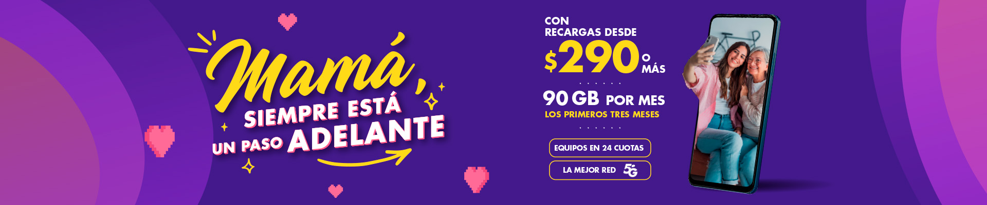 Banner ilustrativo sobre Banner home personas - mes mama prepago
