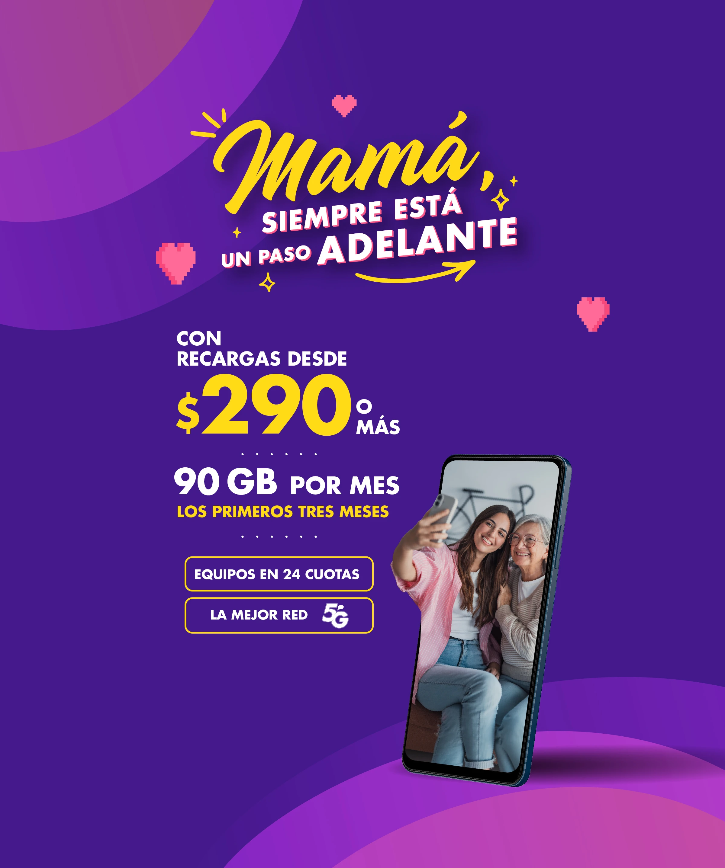 Banner ilustrativo sobre Banner home personas - mes mama prepago