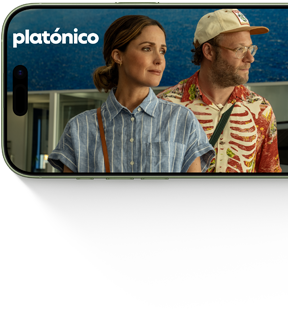 iPhone 17, parte frontal, muestra la serie de Apple TV+ Platónico