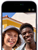 iPhone 17, parte frontal, funcionalidad Encuadre Centrado para fotos en uso