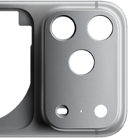 iPhone 17 Pro, parte posterior, estructura unibody de aluminio forjado